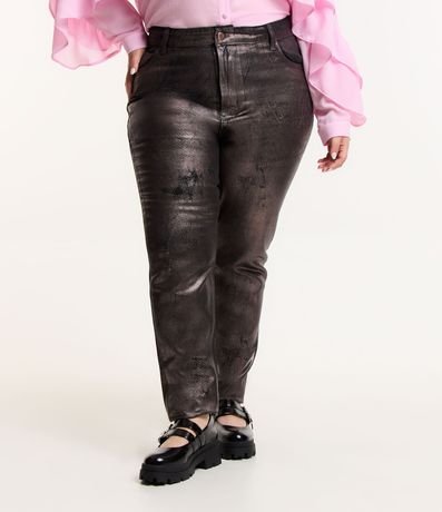 Pantalón Recto en Jeans Metalizado Curve & Plus Size 2