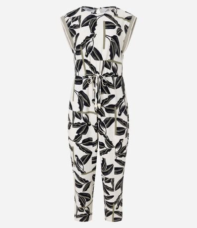 Mono en Viscosa con Detalle en la Sisa y Estampa de Follajes 6