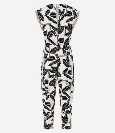 Mono en Viscosa con Detalle en la Sisa y Estampa de Follajes 8