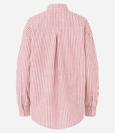 Camisa en Tricolina Listrado con Bolsillos 3