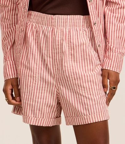 Bermuda Runner en Sarga con Raya y Cintura Elástica 3