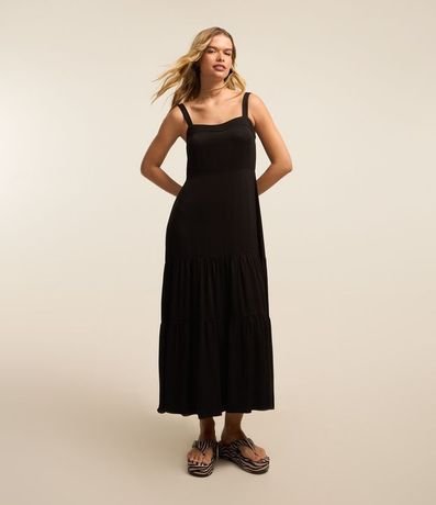 Vestido New Midi en Viscosa con Escote Corazón y Lastex en la Espalda 1