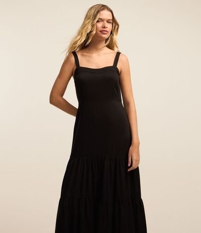 Vestido New Midi en Viscosa con Escote Corazón y Lastex en la Espalda 2