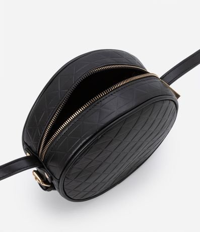 Bolso Redondo Pequeño Transversal en PU con Textura de Triángulos 5
