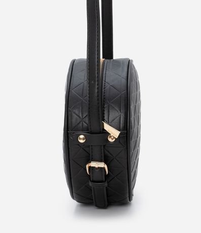 Bolso Redondo Pequeño Transversal en PU con Textura de Triángulos 6