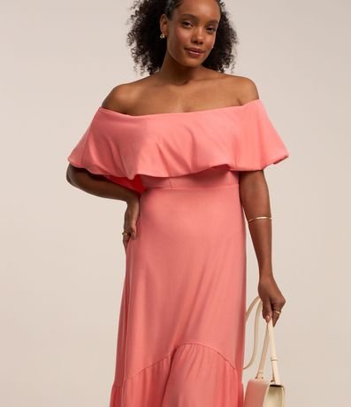 Vestido Hombro a Hombro New Midi en Viscosa con Volados 4