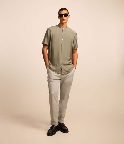 Camisa Slim en Viscolino con Cuello Padre y Textura 2