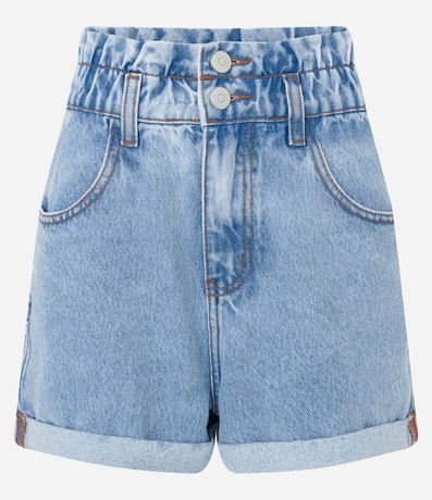 Short Baggy Cintura Alta en Jeans con Bajo Plegado 4
