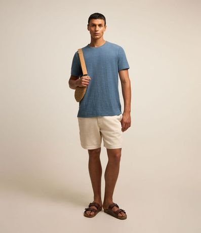 Remera Regular en Media Malla con Textura Diferenciada 2
