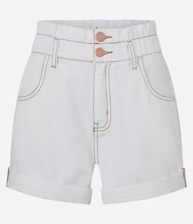 Short Baggy Cintura Alta en Sarga con Cintura Elástica 5