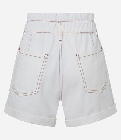 Short Baggy Cintura Alta en Sarga con Cintura Elástica 6