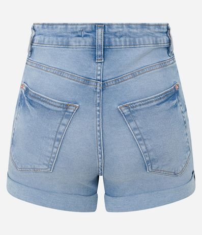 Short Hotpants Cintura Alta en Jeans con Bajo Plegado 6