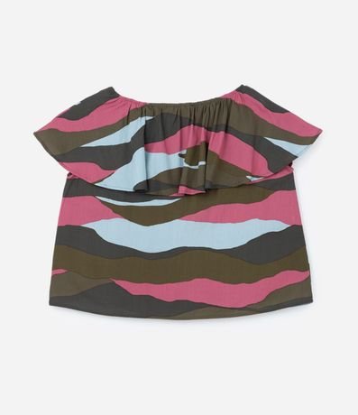 Blusa Hombro a Hombro en Viscosa con Volado en el Escote Curve & Plus Size 6
