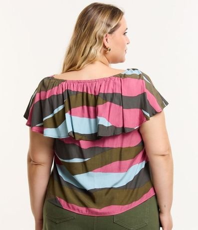 Blusa Hombro a Hombro en Viscosa con Volado en el Escote Curve & Plus Size 3