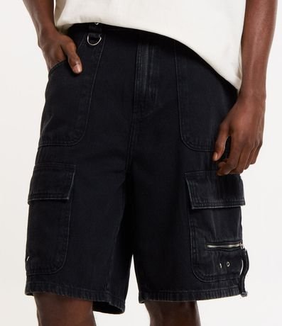 Bermuda Baggy en Jeans con Bolsillo Carpinteiro 3