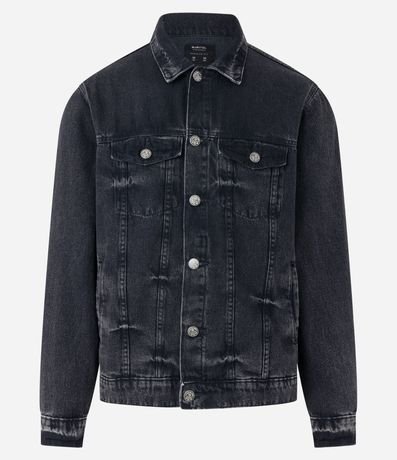 Campera Regular en Jeans Desteñido con Botones y Bolsillos en el Pecho 7