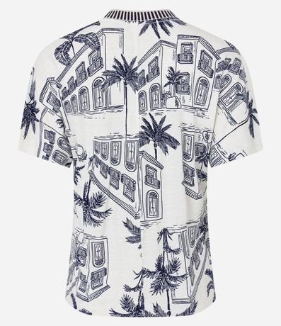 Blusa en Viscosa con Escote V y Estampa Paisaje 6