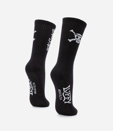 Media Caña Larga con Estampa One Piece Skull 3