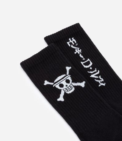 Media Caña Larga con Estampa One Piece Skull 5
