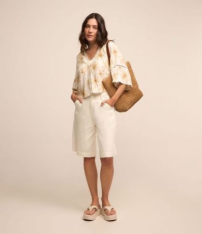 Blusa en Viscosa con Detalle Entremedios en la Manga 2