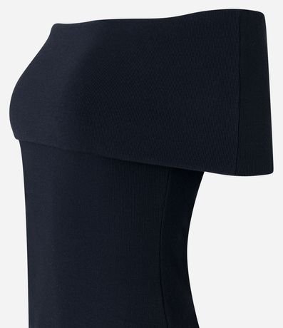Blusa Hombro a Hombro en Rib con Escote Plegado 6