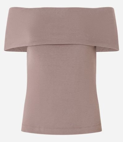 Blusa Hombro a Hombro en Rib con Escote Plegado 5