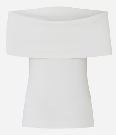 Blusa Hombro a Hombro en Rib con Escote Plegado 7