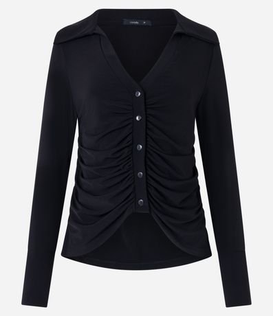 Camisa con Solapa en el Cuello y Detalle Fruncido Delantero 5