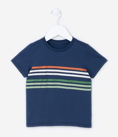 Remera Comfort Infantil en Algodón Estampado a Rayas - Talle 1 a 5 años
