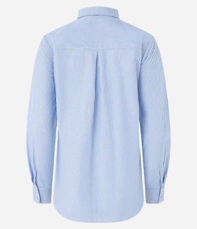 Camisa en Tricolina con Abotonado y Estampa Rayas en Hilo Teñido 5