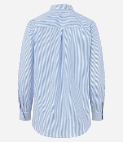 Camisa en Tricolina con Abotonado y Estampa Rayas en Hilo Teñido 6