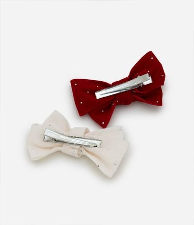 Kit 02 Pinzas para el Pelo Infantil en Formato de Lazo con Brillos - Talle Único 2