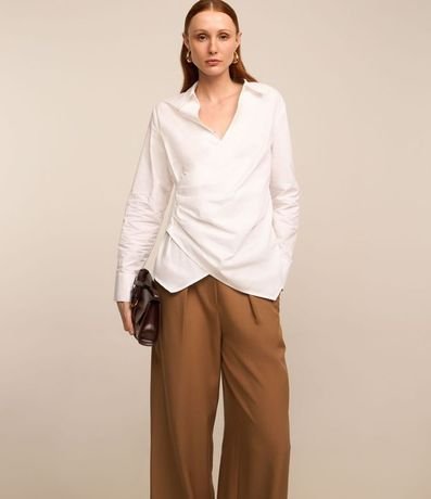 Pantalón Wide Leg Sastrería con Detalle de Cinturón en PU 3