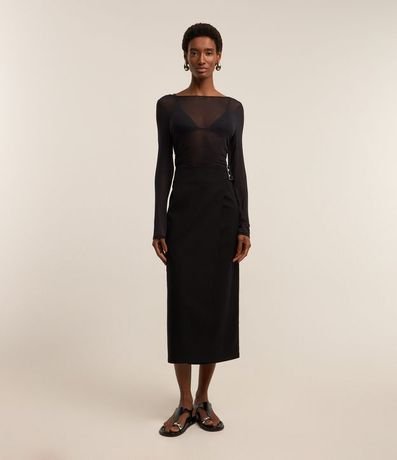 Blusa en Viscosa Efecto Gastado con Fruncido Lateral 3