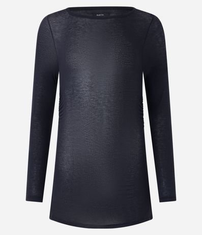 Blusa en Viscosa Efecto Gastado con Fruncido Lateral 4