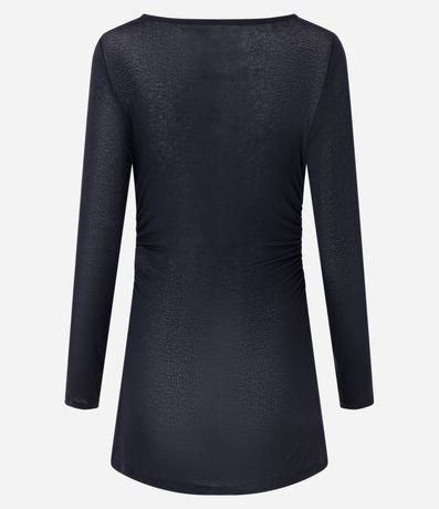 Blusa en Viscosa Efecto Gastado con Fruncido Lateral 5