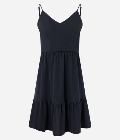 Vestido Corto en Algodón con Recorte y Asas Finas 5