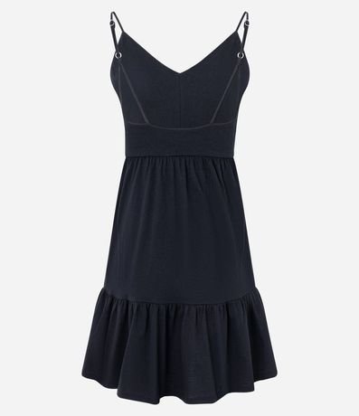 Vestido Corto en Algodón con Recorte y Asas Finas 6