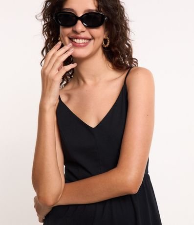 Vestido Corto en Algodón con Recorte y Asas Finas 4