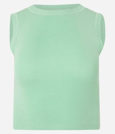 Blusa Musculosa Cropped en Viscosa Acanalada 5