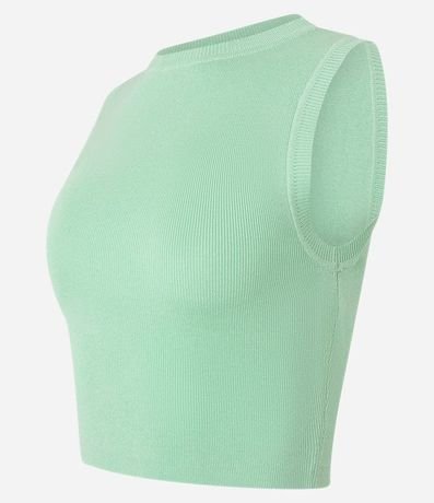 Blusa Musculosa Cropped en Viscosa Acanalada 6