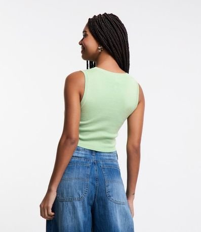 Blusa Musculosa Cropped en Viscosa Acanalada 3