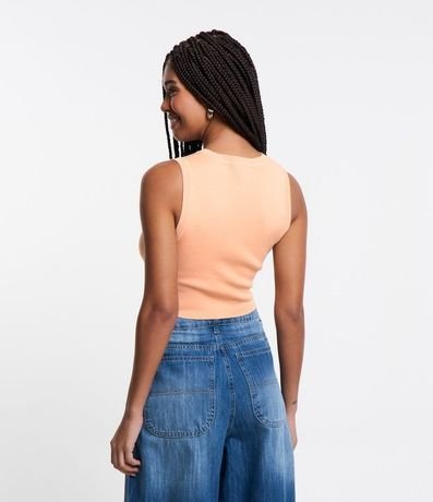 Blusa Musculosa Cropped en Viscosa Acanalada 3