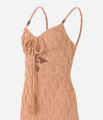 Vestido New Midi Texturizado con Abertura y Adornos en los Breteles 6