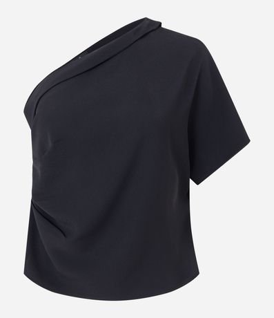 Blusa Hombro Solo en Crepé con Escote Degagê 6