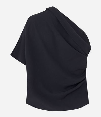 Blusa Hombro Solo en Crepé con Escote Degagê 7