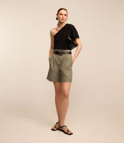 Blusa Hombro Solo en Crepé con Escote Degagê 2