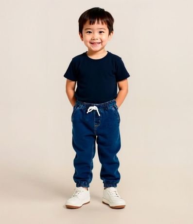 Pantalón Jogger Infantil en Jeans con Cintura Elástica - Talle 1 a 5 años