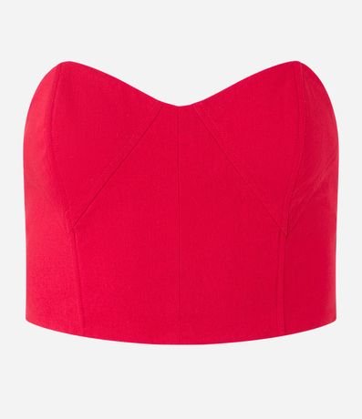 Blusa Cropped en Bengalina con Escote Corazón 5