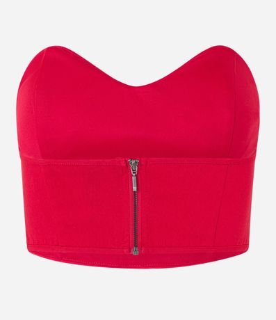 Blusa Cropped en Bengalina con Escote Corazón 6